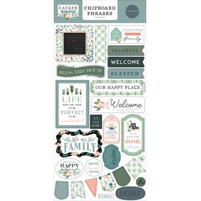 Carta Bella Gather At Home Sticker - Chipboard Phrases